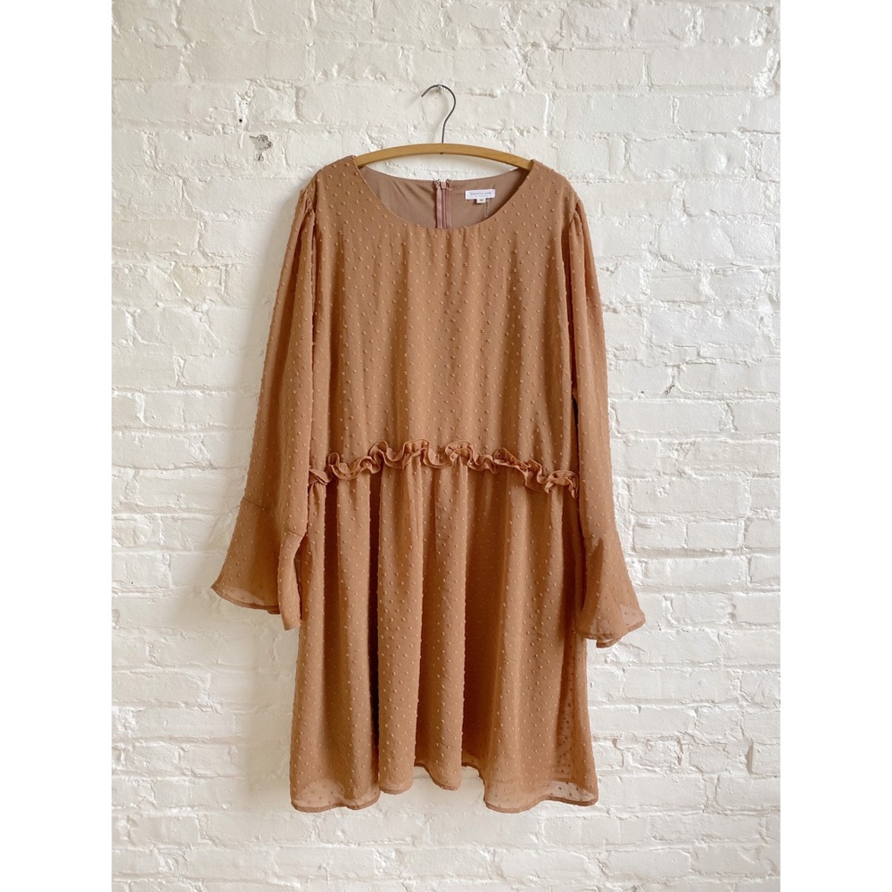 CHICSOUL Brown Retro Long Sleeve Dress